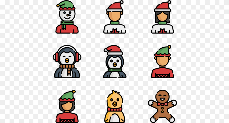 Christmas Avatars Cartoon, Person, Baby, Face, Head Free Transparent Png