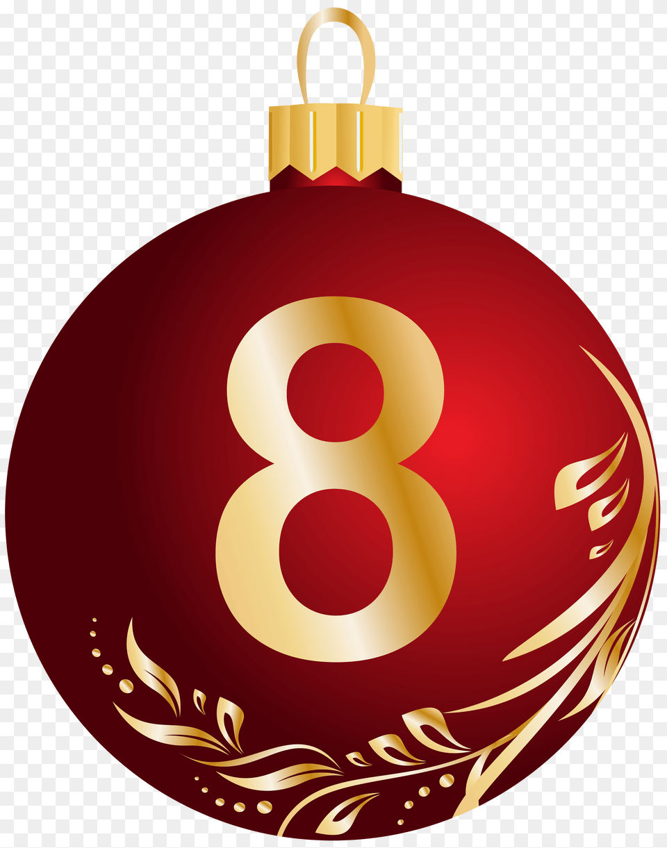 Christmas Ball Number Eight Transparent Clip Art, Symbol, Text Png Image