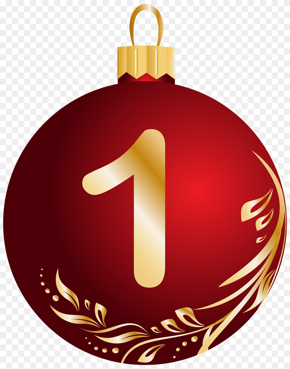 Christmas Ball Number One Transparent Clip Art Image Png
