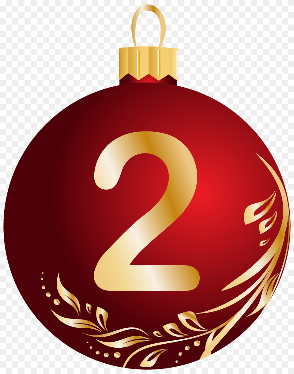 Christmas Ball Number Two Clip Art Image, Symbol, Text, Food, Ketchup Free Png