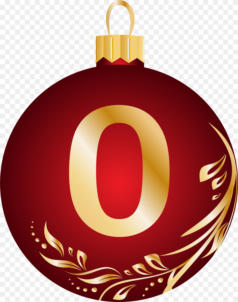 Christmas Ball Number Zero Transparent Clip Art Christmas Numbers, Accessories, Ornament, Gold Free Png Download