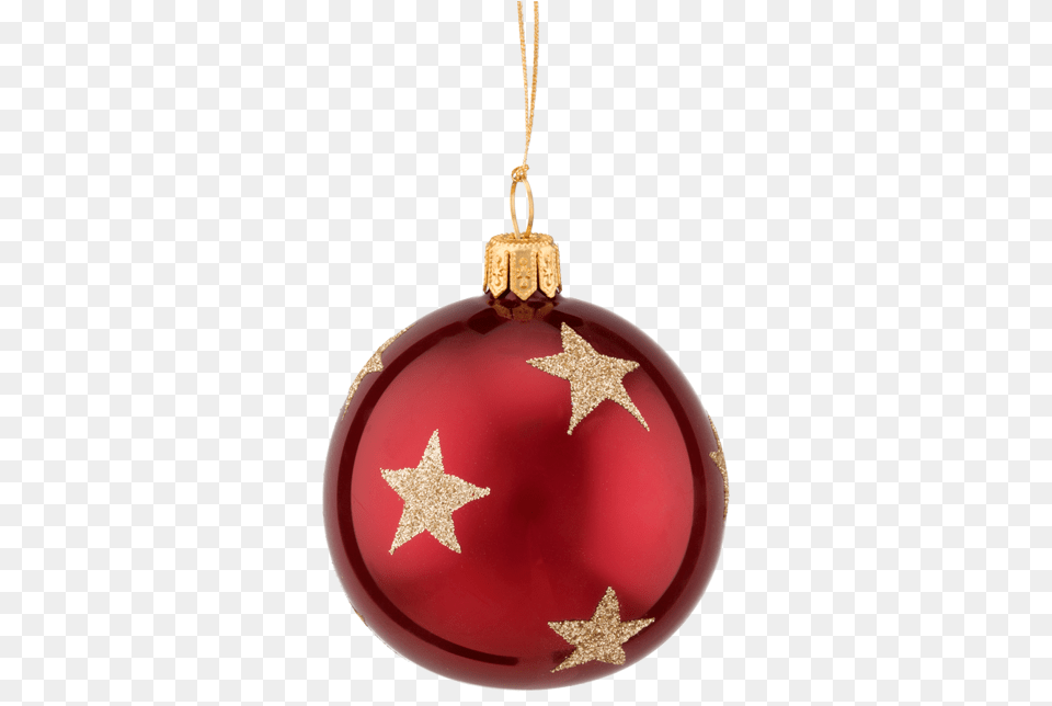 Christmas Ball Ornament With Golden Stars 6 Cm Division, Accessories Free Png Download