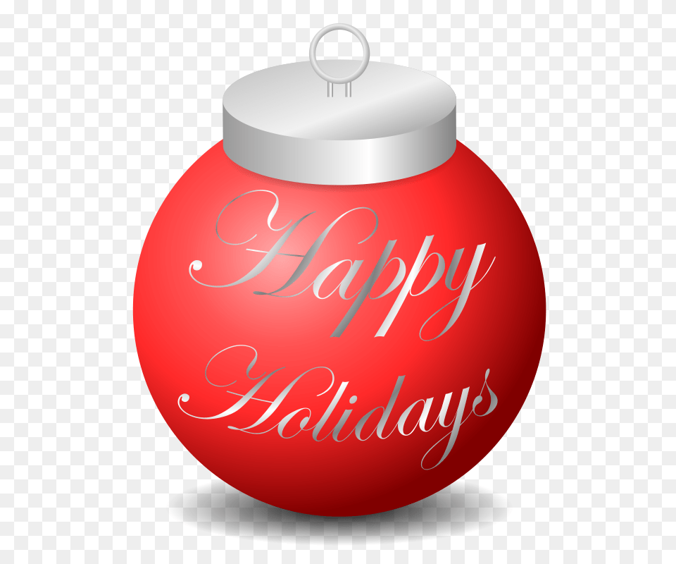 Christmas Ball Red Vector Graphic On Pixabay Happy Holidays Clip Art, Jar, Food, Ketchup Free Png