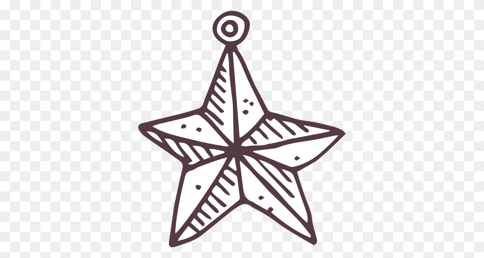Christmas Ball Star Shape Hand Drawn Icon, Star Symbol, Symbol, Animal, Fish Free Transparent Png