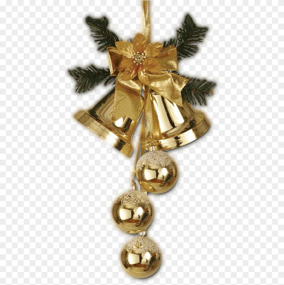Christmas Ball With Transparant Christmas Day, Bell, Gold, Festival, Hanukkah Menorah Free Transparent Png