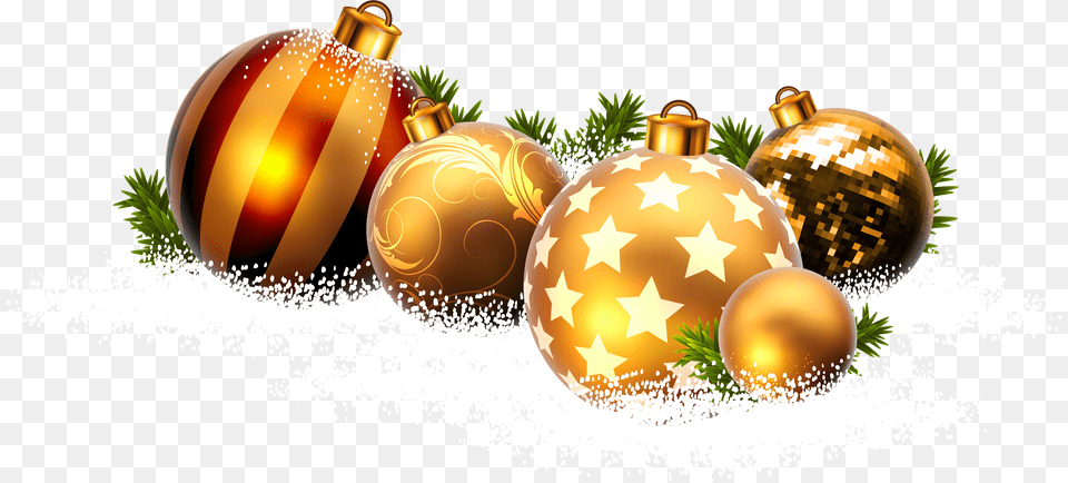 Christmas Balls And Snow Free Png