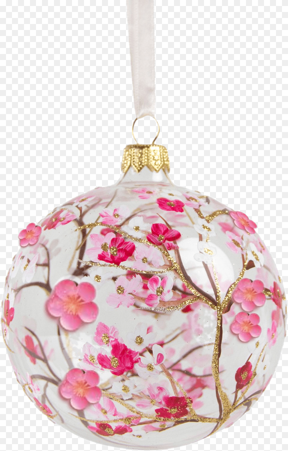 Christmas Balls Ball Ornament Pink Cherryblossom Cherry Blossom Christmas Decoration, Accessories, Porcelain, Pottery, Art Free Png