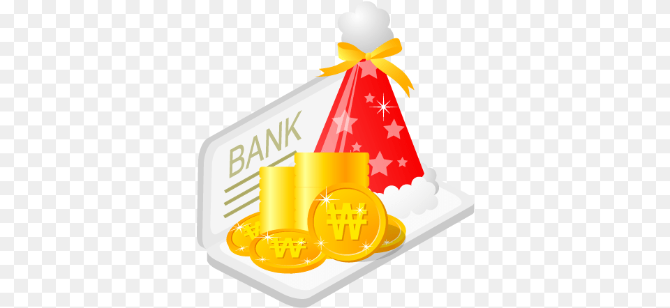 Christmas Bank Money Icon Christmas Money Icon, Clothing, Hat, Birthday Cake, Cake Png Image