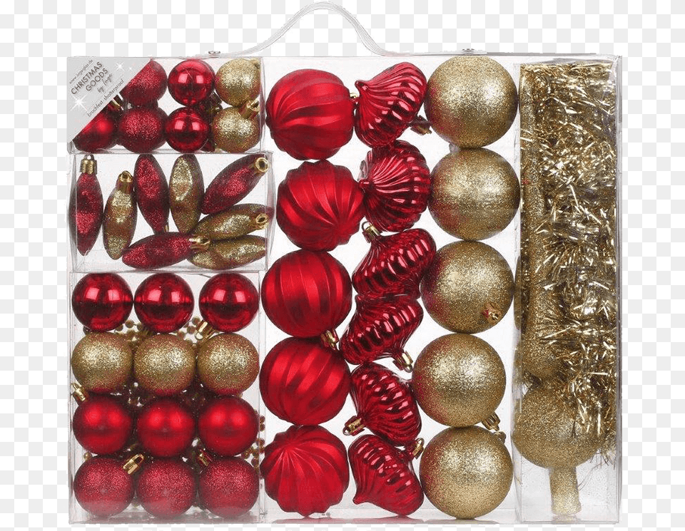 Christmas Bauble Set Made Of Plastic 55 Pieces Red Christmas Ornament, Accessories, Christmas Decorations, Festival, Plant Png Image