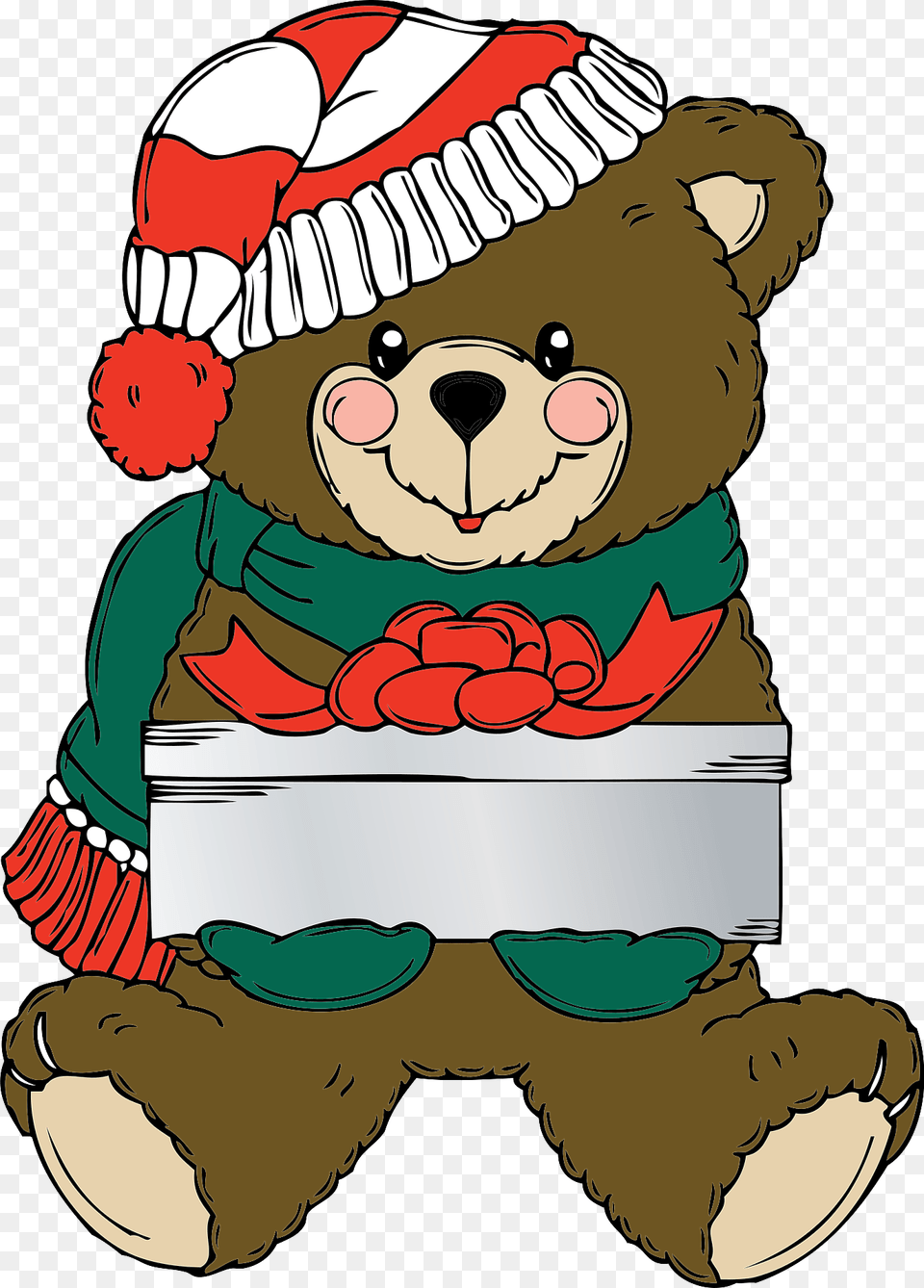 Christmas Bear Wih Present Clipart, Dynamite, Weapon, Baby, Person Png