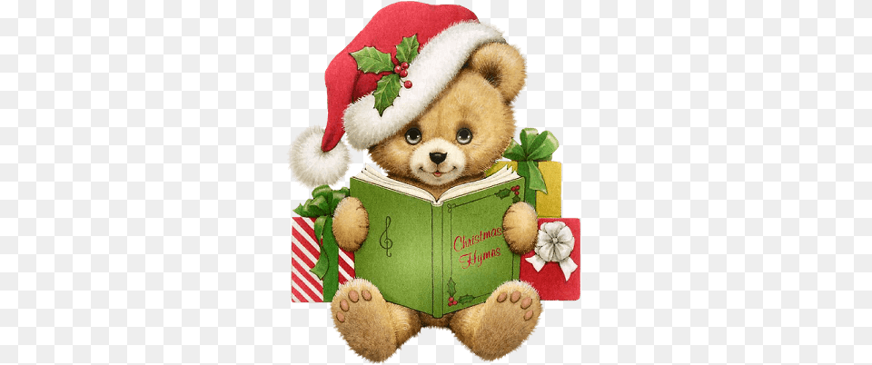 Christmas Bear With Book Transparent Clipart Christmas Teddy Bear Clipart, Teddy Bear, Toy Free Png Download