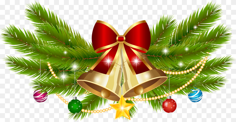 Christmas Bell Decoration Clip Art Christmas Bell With Ribbon Free Png Download