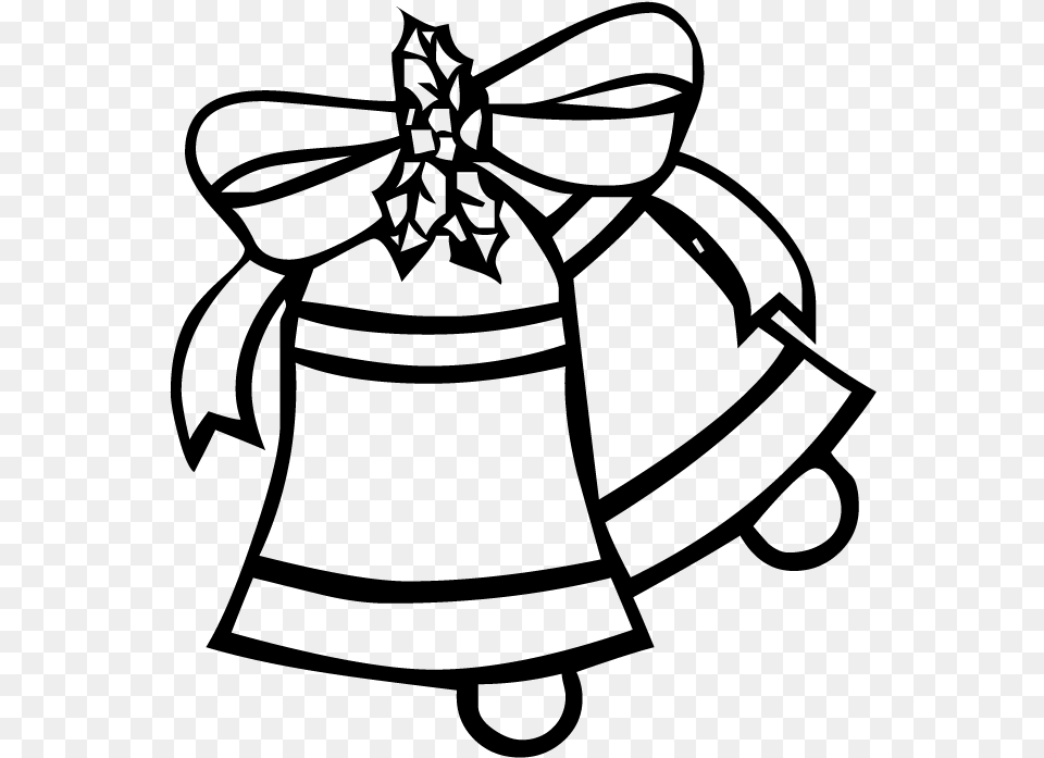 Christmas Bell Outline, Gray Free Transparent Png