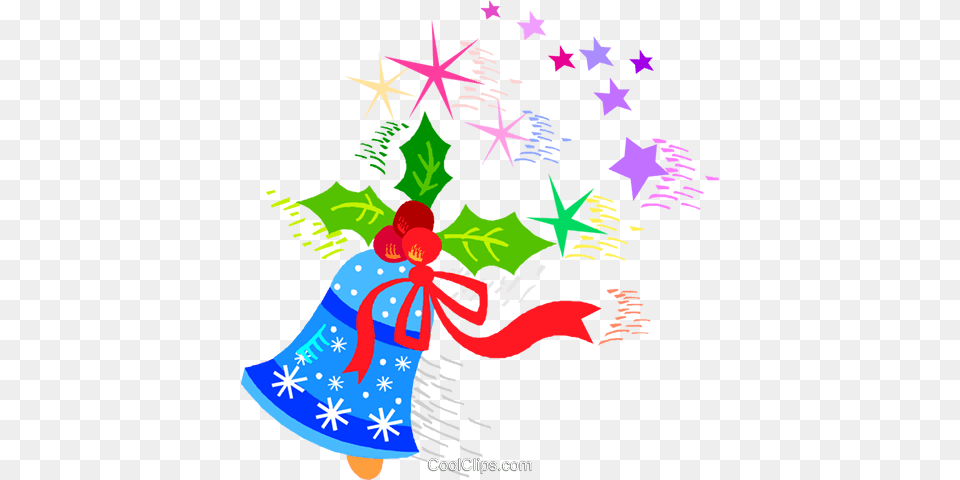 Christmas Bell With Holly Royalty Vector Clip Art, Graphics Free Png