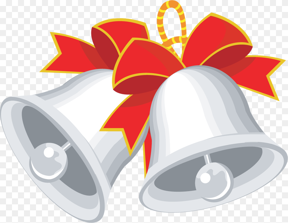 Christmas Bell With Ribbons Image Wedding Bells Clip Art, Bulldozer, Machine Free Png