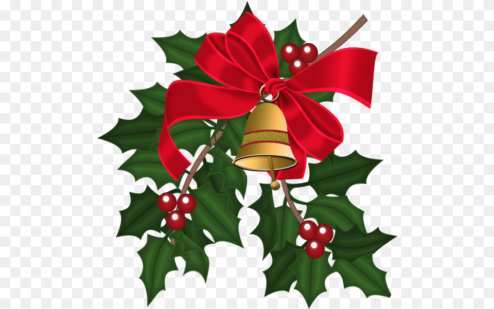 Christmas Bells Amp Holly Leaves Free Transparent Png