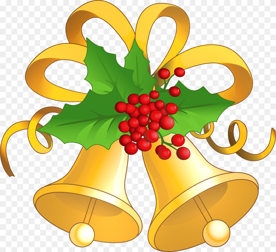 Christmas Bells Clip Art Image Bells And Mistletoe, Bulldozer, Machine Free Transparent Png