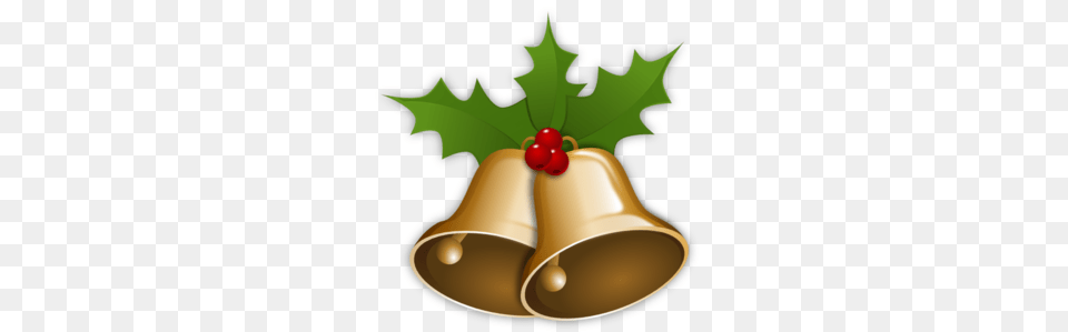 Christmas Bells With Holly Clip Art Png Image
