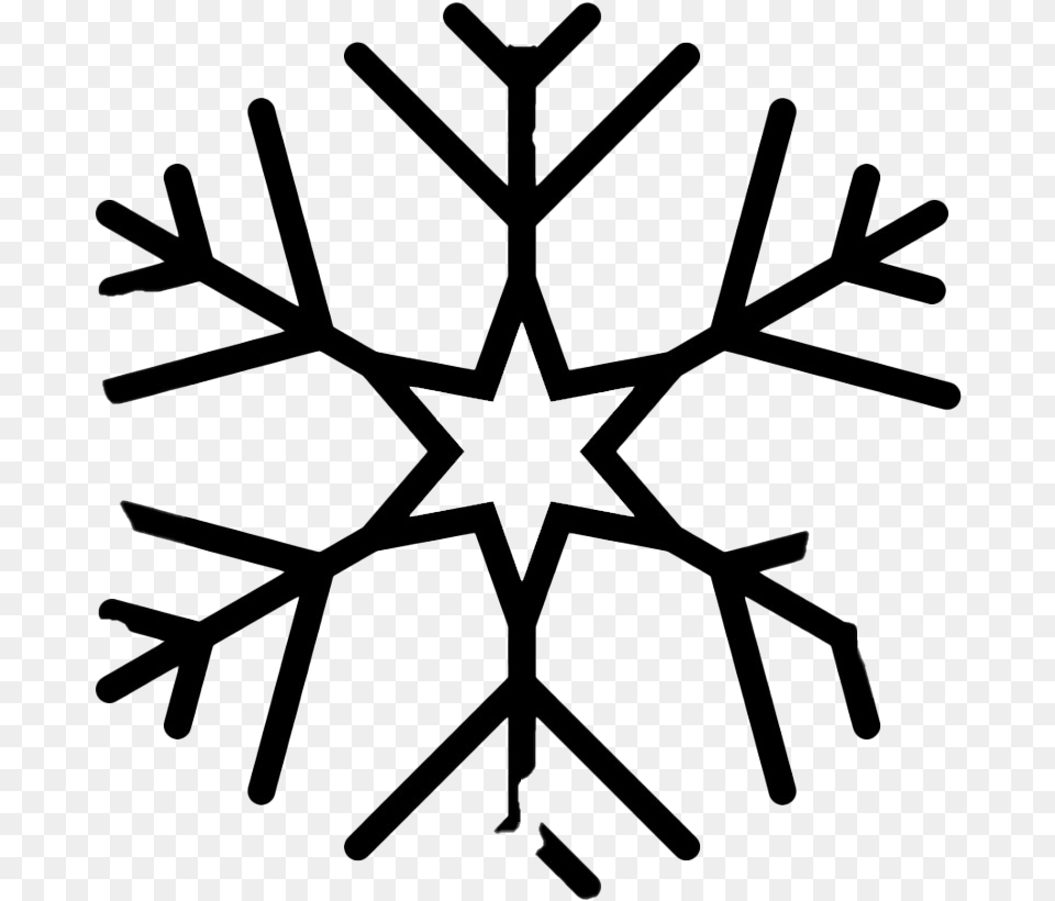 Christmas Black Snowflake Clipart Winter Icon, Nature, Outdoors, Snow, Mace Club Free Png Download