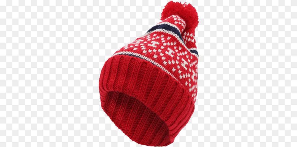 Christmas Bobble Hat Image Images Beanie Christmas Hat, Cap, Clothing, Knitwear, Sweater Png