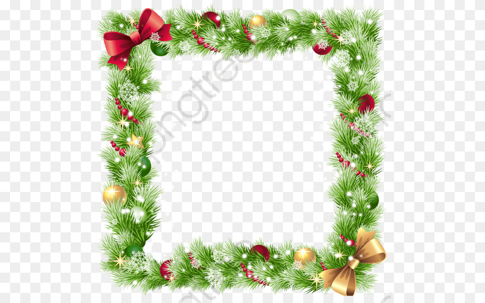 Christmas Border Clipart Square Christmas Background Border, Plant Png Image