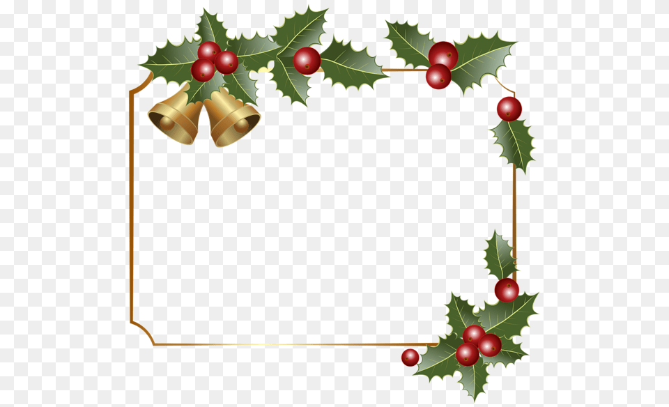 Christmas Border Decor With Bells Clipart Gallery, Wreath Free Png