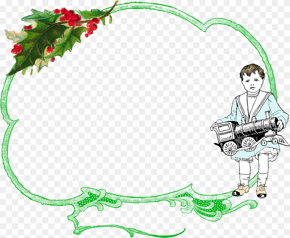 Christmas Border Design, Plant, Leaf, Child, Male Png Image