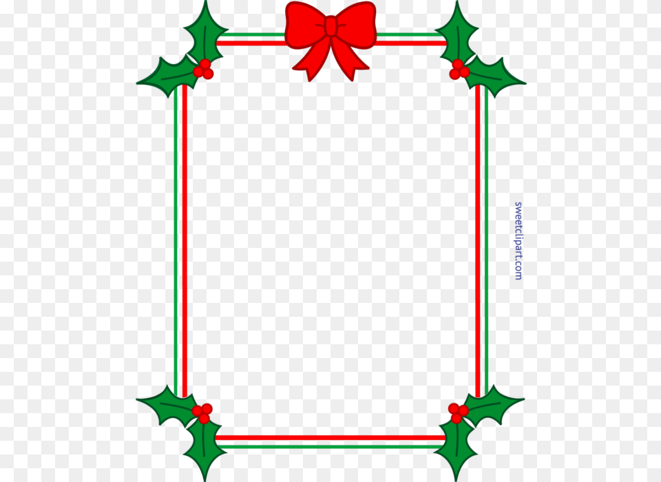 Christmas Border Frame Holly Ribbon Clip Art Free Png Download