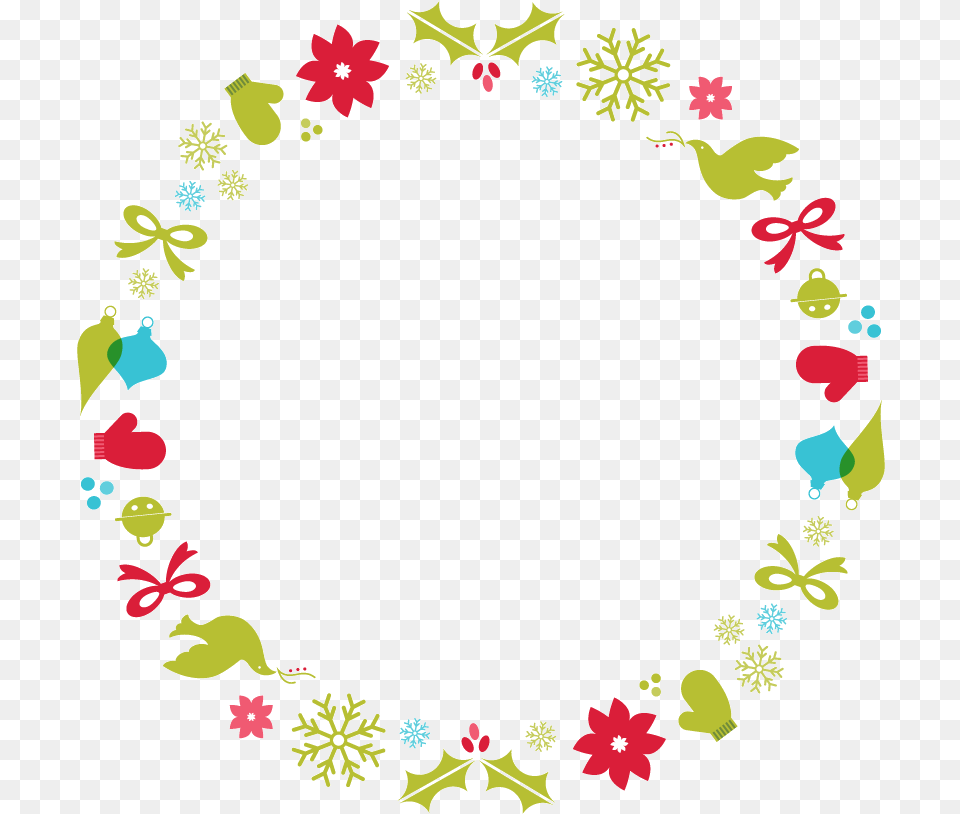 Christmas Border Wreath Borders Transparent Round Christmas Border Clipart, Art, Floral Design, Graphics, Pattern Png Image