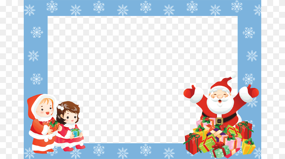 Christmas Borders And Frames Santa Claus Border, Elf, Baby, Person, Face Free Png Download