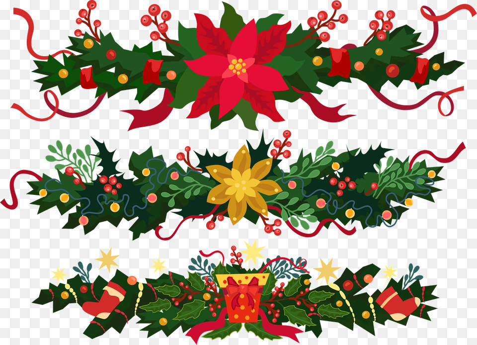 Christmas Borders Clipart, Art, Floral Design, Graphics, Pattern Free Png Download