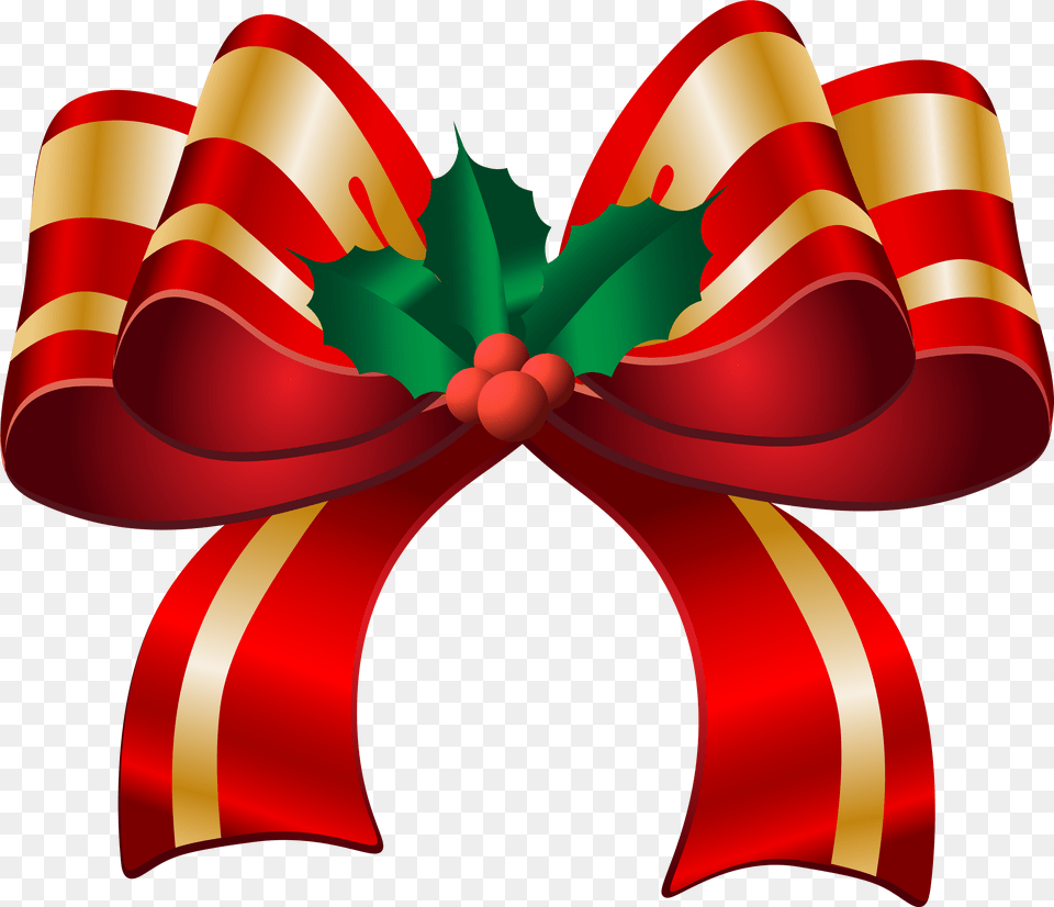 Christmas Bow Clipart Gold Transparent Background Free Png Download