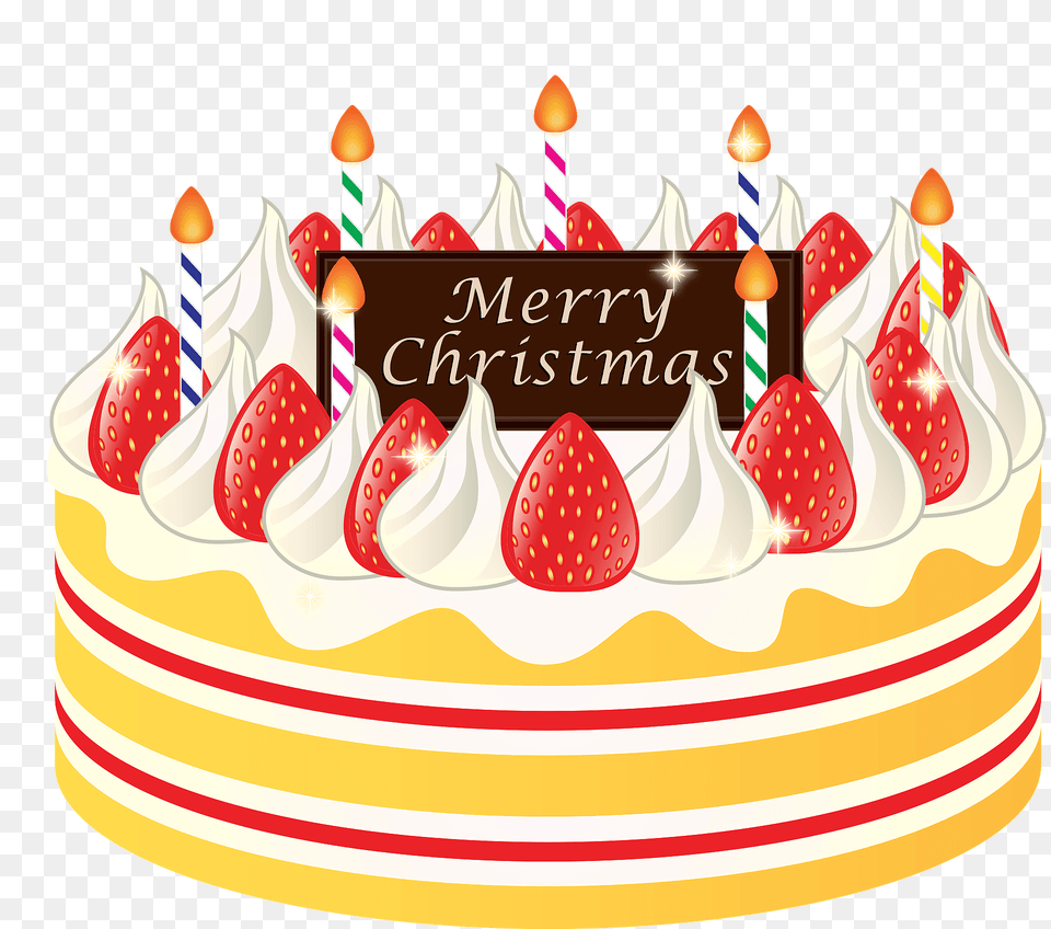 Christmas Cake Clipart, Birthday Cake, Cream, Dessert, Food Png Image