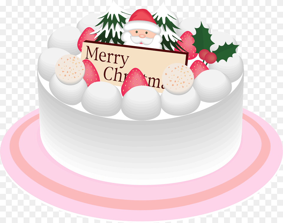 Christmas Cake Clipart, Birthday Cake, Cream, Dessert, Food Free Png