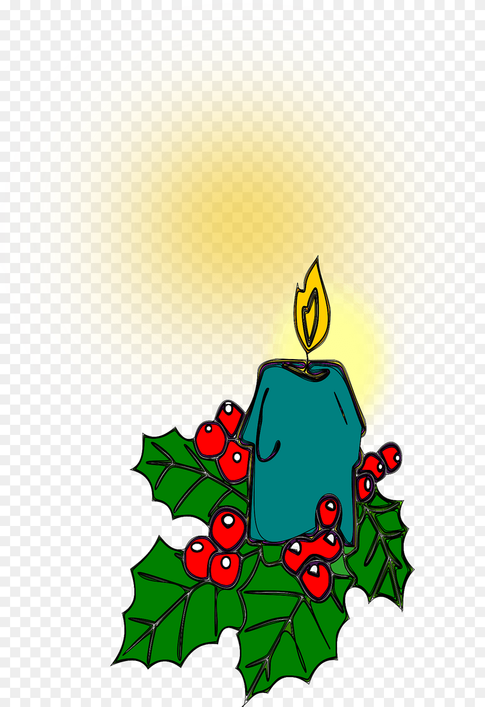 Christmas Candle Clipart, Leaf, Plant Png
