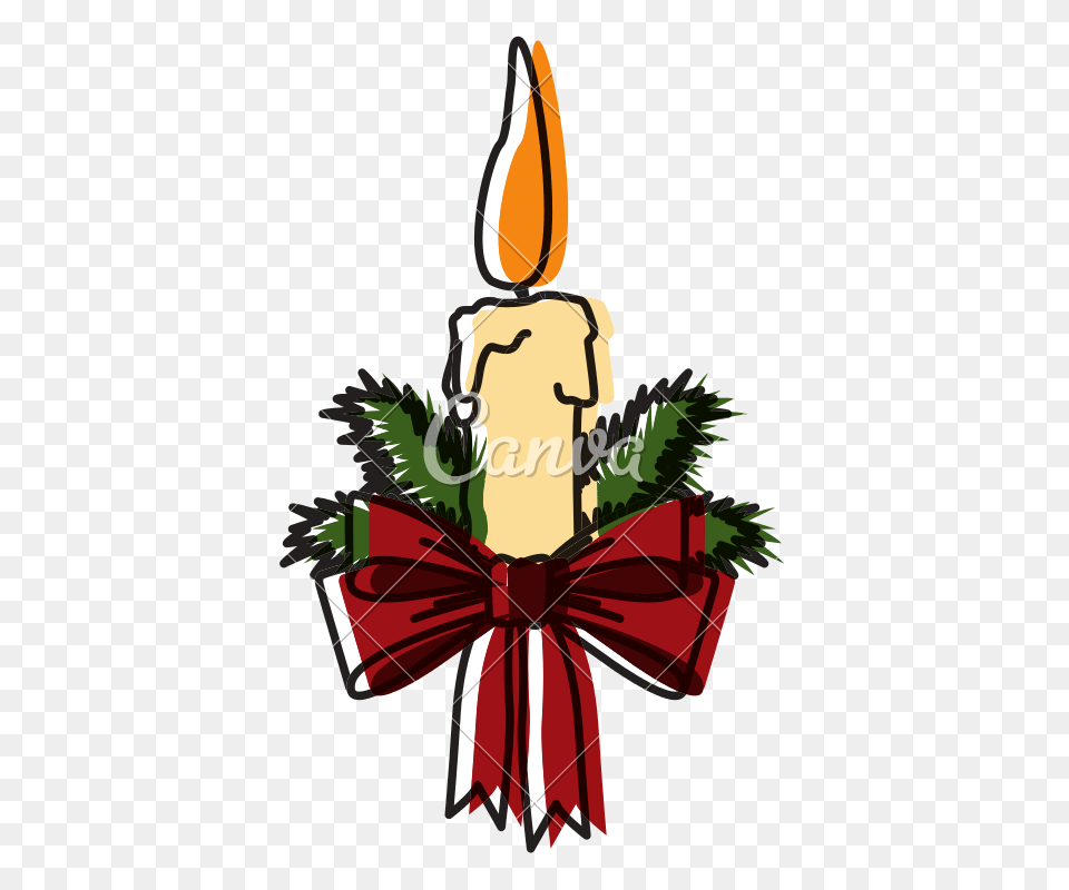 Christmas Candle Pop Art Cartoon Free Transparent Png