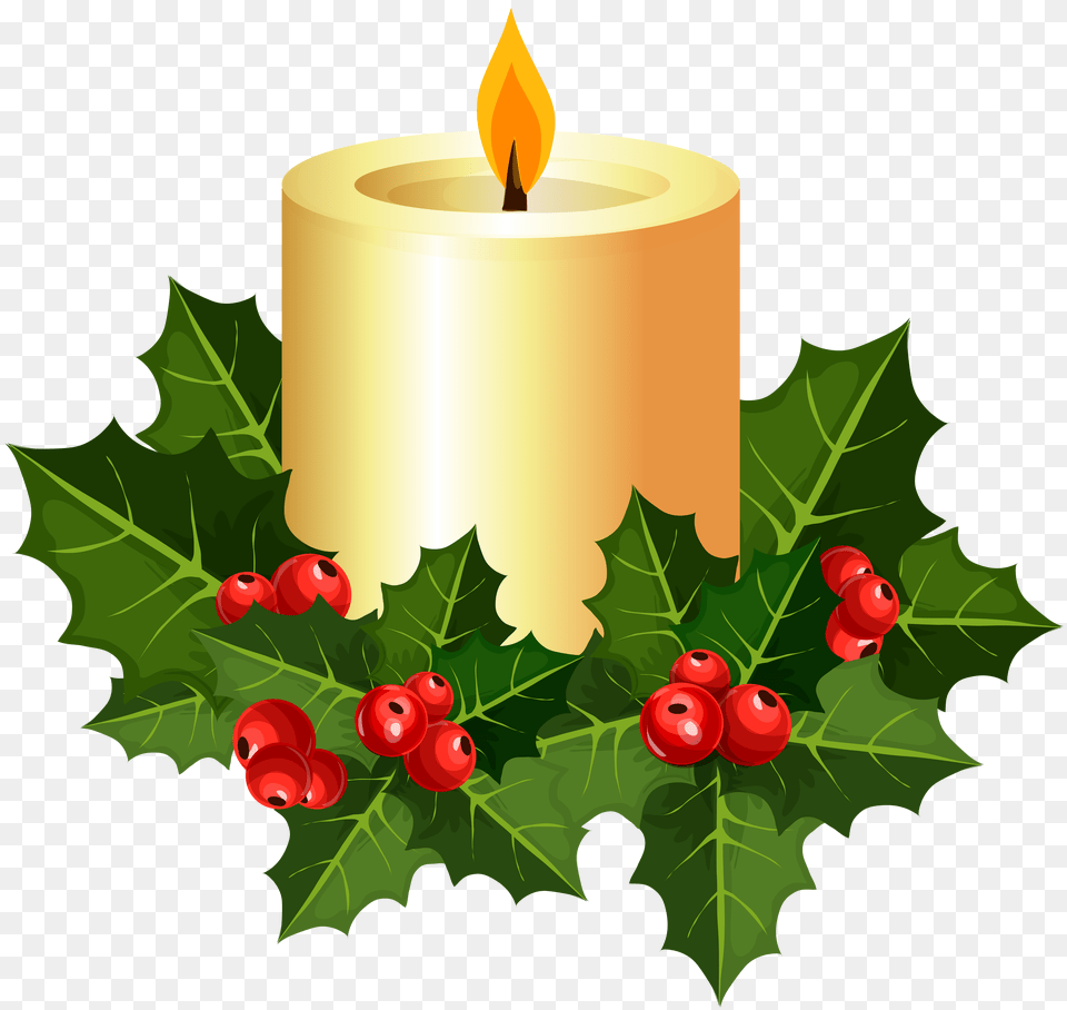 Christmas Candle Transparent Clip, Leaf, Plant Png