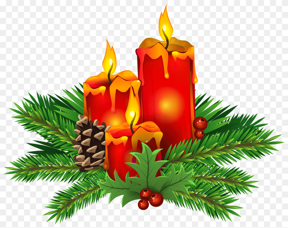 Christmas Candles Clip Art Free Png