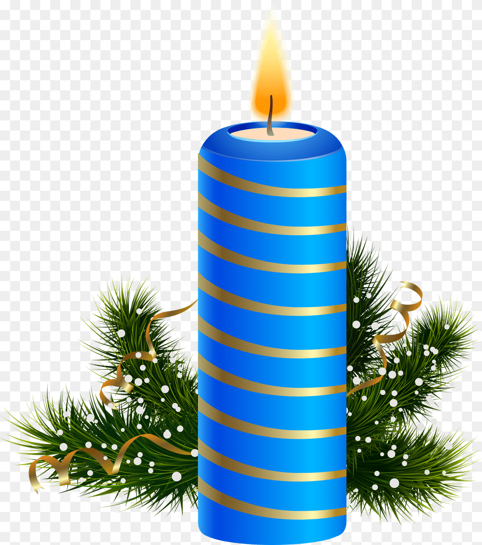 Christmas Candles Picture Blue Candle Clipart Free Png