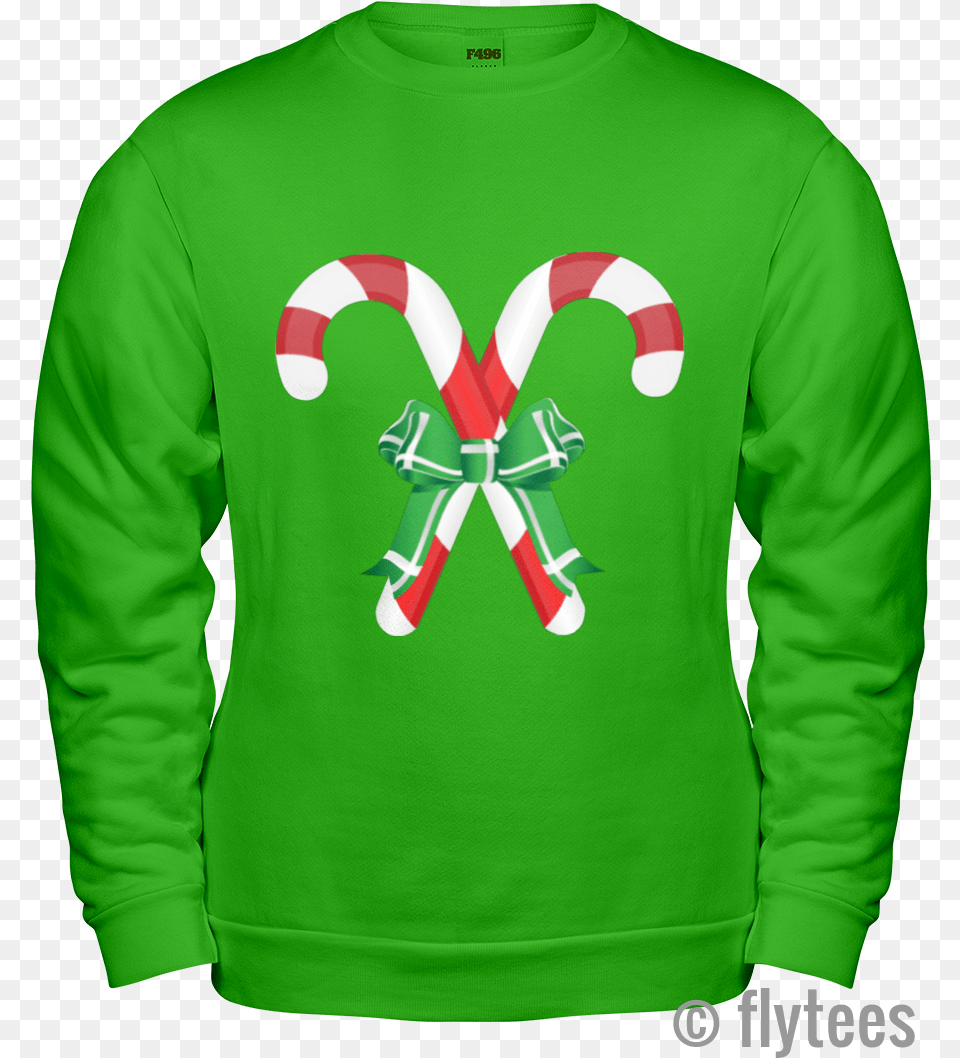 Christmas Candy Cain Sweat Shirt Sweatshirt, Clothing, Knitwear, Long Sleeve, Sleeve Free Png Download