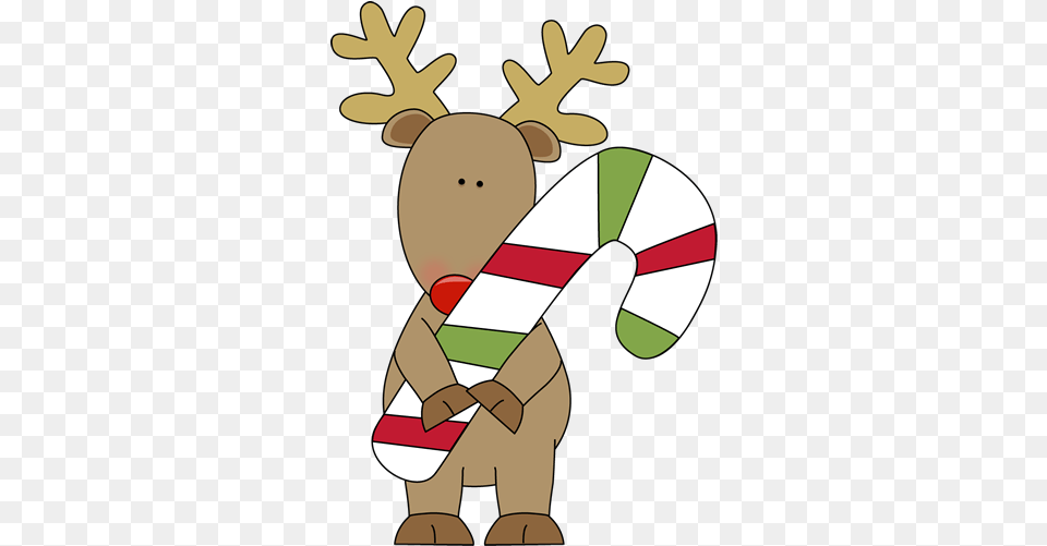 Christmas Candy Cane Clipart Transparent Clip Art Bay Reindeer With Candy Cane, Food, Sweets Png Image
