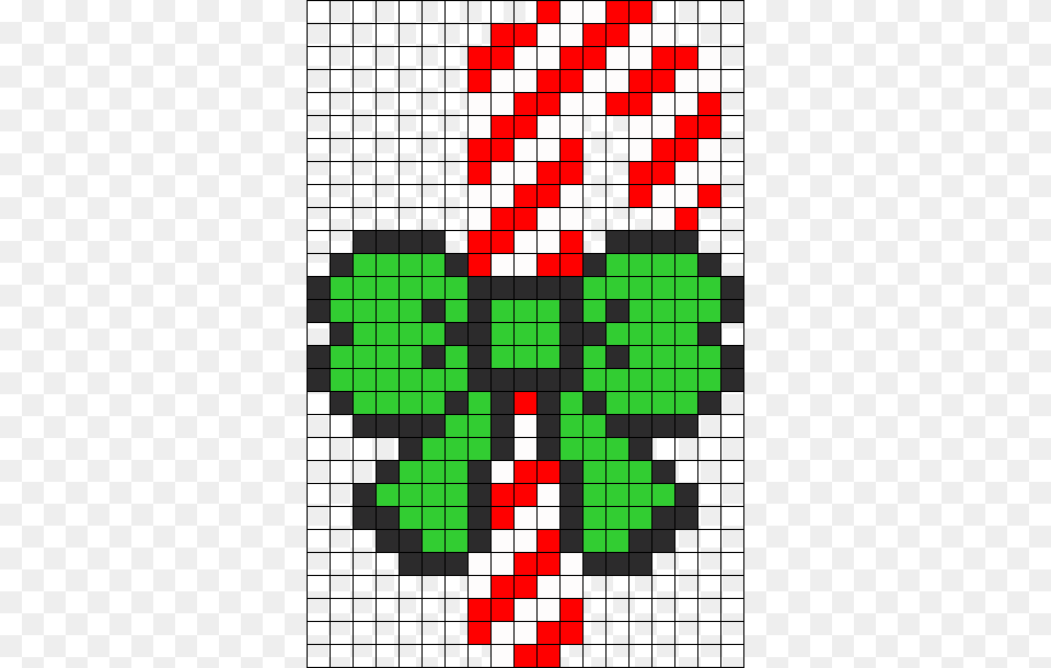 Christmas Candy Cane With Bow Perler Bead Pattern Easy Christmas Perler Bead Patterns, Chess, Game Free Transparent Png