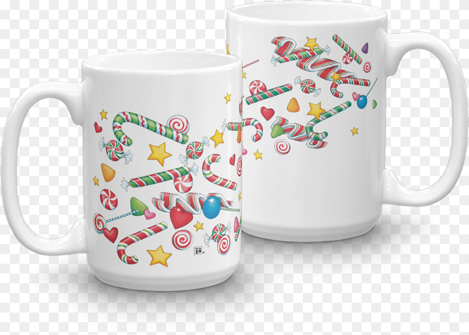 Christmas Candy Coffee Cup, Beverage, Coffee Cup, Art, Porcelain Png Image