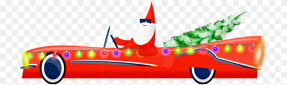 Christmas Car Santa Claus Christmas Day, Art, Graphics, Transportation, Vehicle Free Transparent Png