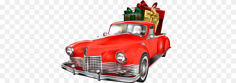 Christmas Car Santa Claus Presents Christmas Day, Transportation, Vehicle, Baby, Coupe Png