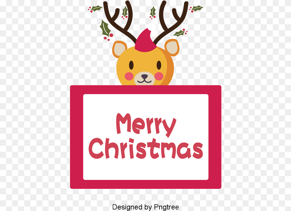 Christmas Card, Animal, Deer, Mammal, Wildlife Png Image