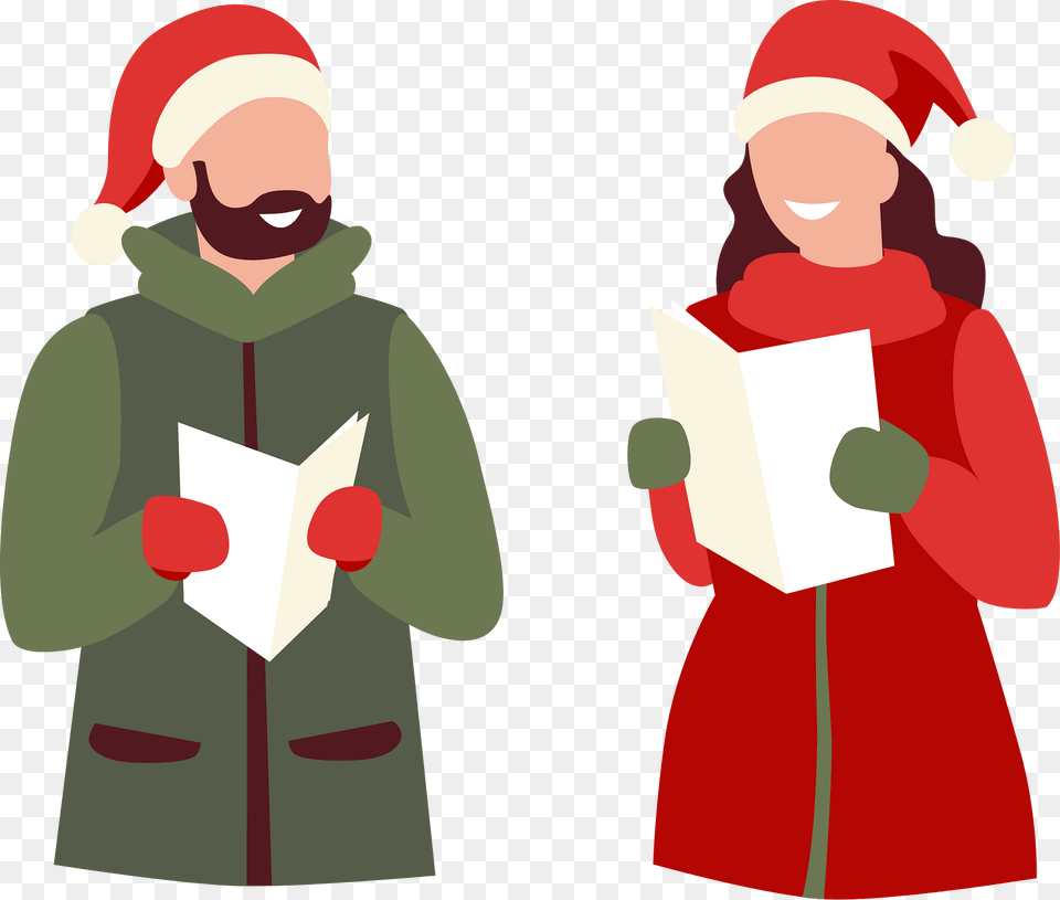 Christmas Carolers Clipart, Clothing, Coat, Baby, Person Png Image