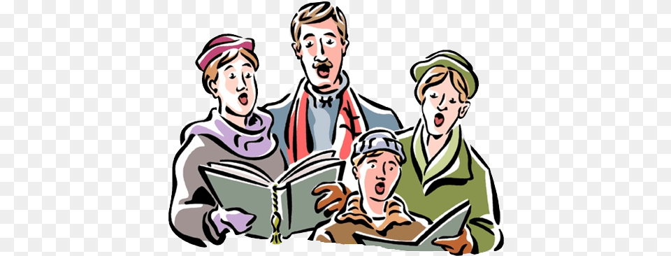 Christmas Carols Photo Group Of Christmas Carolers Clipart, Reading, Book, Publication, Person Free Transparent Png