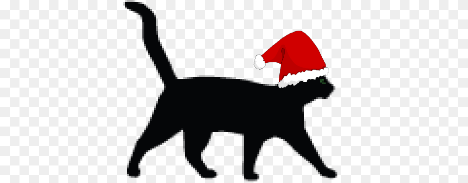 Christmas Cat Clip Art, Silhouette, Animal, Mammal, Pet Png Image