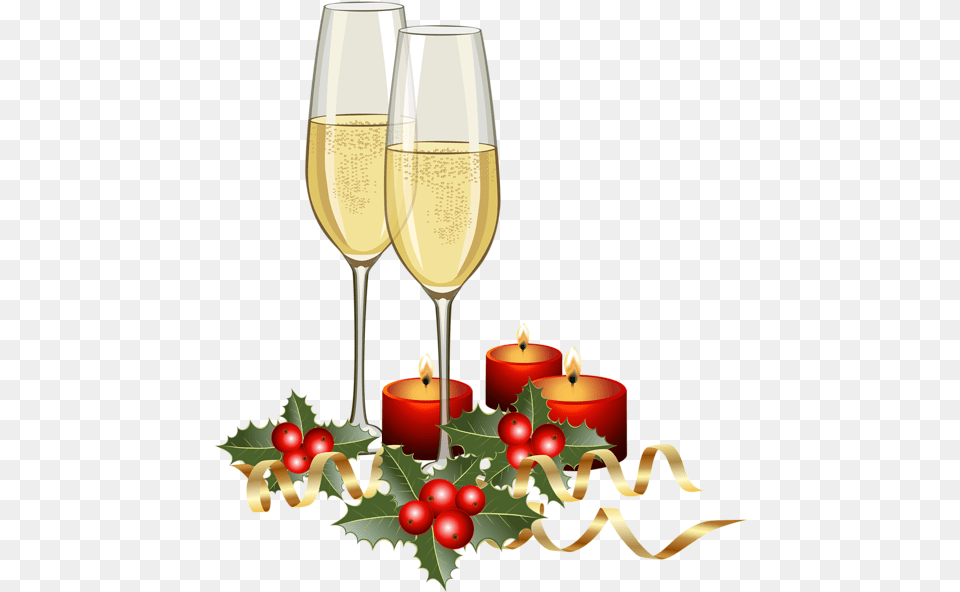 Christmas Champagne Clipart, Alcohol, Beverage, Glass, Liquor Png